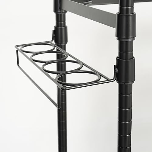 SafeRacks Golf Equipment Organizer Rack, Golf Bag Storage Rack for Garage, Fits 2 XL Bags & Accessories - Standard and Deluxe (Deluxe, Black)