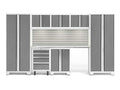 ‎‎‎‎NewAge Products Garage Cabinet Bold Series 8 PC Set White (2X 30 Locker, Rolling Tool Drawer, 2-Door Base, 3 Wall Cabinet, 72" Stainless Steel Worktop, Slatwall Backsplash, LED Lights), 54938
