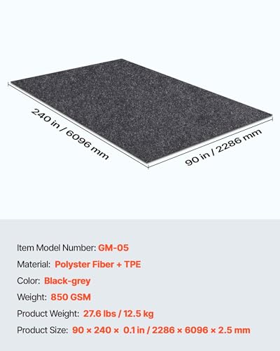 VEVOR Garage Floor Mat, 7.5'x20' Oil Spill Mat Waterproof Protection from Water Snow Rain Mud and Oil for Under Car, Non-Slip Containment Mat with TPE Anti-Leak Backing & Easy Clean & Cuttable