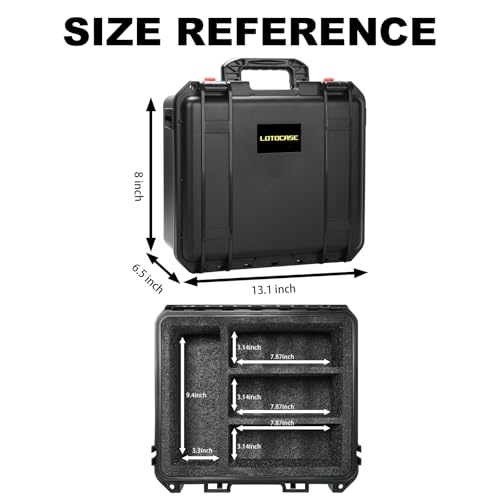 LOTOCASE Storage Case for Dewalt Battery & Charger - Waterproof Power Tool Box Storage Bag with Customizable Fit Foam for Milwaukee/Makita/Ryobi Battery & Charger (Only Case)