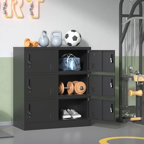 OPTYMIRA Metal Lockers for Employees 6 Doors,Office Storage Locker, Employee Steel Locker Cabinet with Lock,Staff Locker with Keys Storage Cabinet for Gym Home Office School Garage,Assembly Required