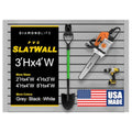 Heavy Duty 3'H X 4'W PVC Garage SlatWall Storage System (with Endcaps & Screws) - Modular Slat Wall Paneling for Garage Wall Organizer - Interlocking SlatWall Panels for Home & Commercial Use (Grey)
