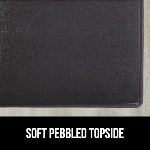GORILLA GRIP Comfortable Cushioned Kitchen Mats for Floor, 1/2 Inch Thick Ergonomic Standing Desk Anti Fatigue Mat, Waterproof and Stain Resistant Pebbled Top, Padded Foam Rug, 17x24 + 17x48, Black