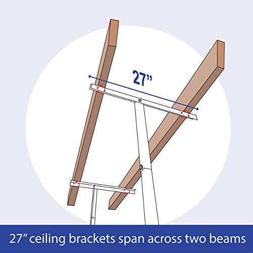 SafeRacks Overhead Garage Storage Rack - Heavy Duty Racks for Garage with 250 lb Capacity, Easy Garage Shelving, Adjustable Storage Rack, Ceiling Mount Storage Shelves 4x4 White (24"-45")