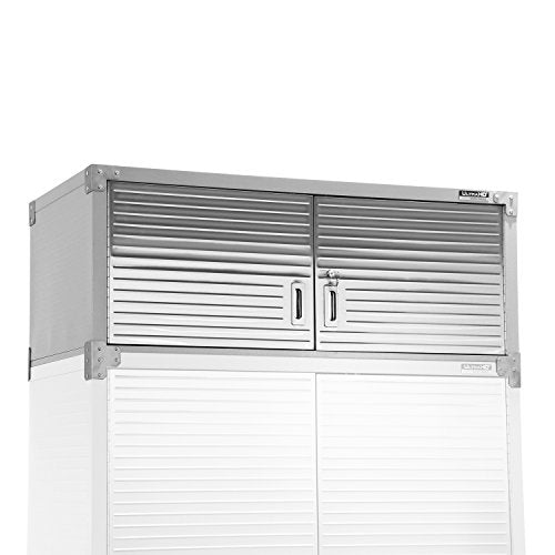 Seville Classics UltraHD Heavy Duty Mega Solid Steel Metal 2-Door Lockable Stacker Wall Storage, Cabinet Organizer for Garage, Warehouse, Office, Classroom, Granite, 48" W X 24" D X 18.5" H