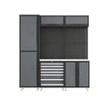 Heavy Duty Garage Storage Cabinet System 4/6/8/10-Piece, Modular Garage Cabinets with Workbench & Rolling Cart for Workshop Organization (grey, 6-pcs)