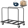 VEVOR Folding Table Cart, 1800LBS Heavy Duty Table Trolley with 5" Swivel Wheels, Drywall Dolly for Garage, Home, Warehouse, Party Event Hotel Furniture 10 Table Capacity, Black