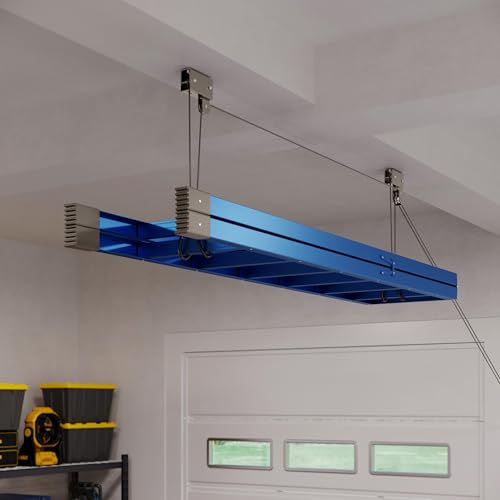 RAD Sportz Kayak Storage Hoist - Overhead Pulley System with 125lb Capacity for Canoes, Bikes, Ladders, and More for Ceilings up to 12ft (Gray)