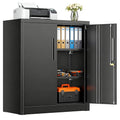 SUNCROWN Metal Storage Cabinets, 36”Locking Cabinet with Doors and Adjustable Shelves, Steel Utility Tool Garage Cabinets for Home, Office, Kitchen,Warehouse, Black
