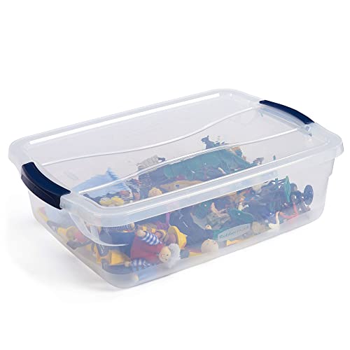 Rubbermaid Cleverstore 17 Qt Clear Storage Bins with Lids, 6-Pack, Stackable, BPA-Free, Made in USA