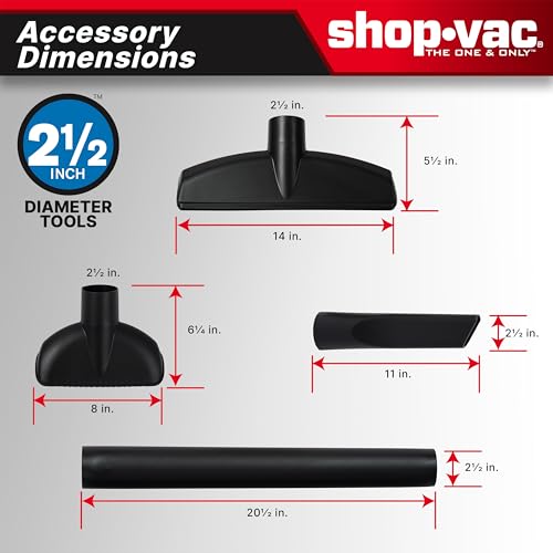 Shop-Vac 5801411 14-Gallon Wet/Dry Shop Vacuum, 5.5 Peak HP, 2.5 Inch Diameter x 7 Foot Hose, 20 Foot Cord, Ideal for Home, Garage, and Workshop Cleaning
