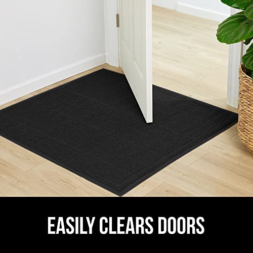 GORILLA GRIP Dirt Grabber Indoor Outdoor Door Mat, 35x23, Durable Mesh Weave Dirt Trapper Doormat for Outside Entrance, High Traffic Mud Scraper, Low Profile for Entry, Heavy Duty Welcome Mat, Black
