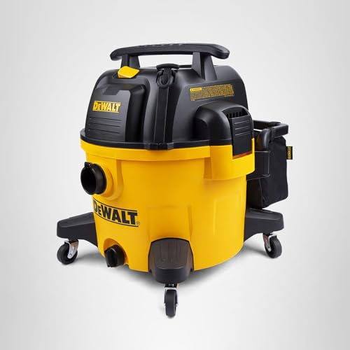 DEWALT Wet and Dry Vacuum 9 Gallon Poly Wet/Dry Vac Yellow Shop Vacuum 5 HP Strong Suction for Jobsite, Workshop 3 in 1 Multi Functions Model: DXV09P