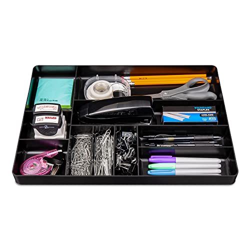Ernst MFG 10 Compartment Drawer Organizer: Heavy Duty Stackable Tray for Automotive Tool Organization -Low Profile Toolbox - Nuts and Bolts, Tools, Parts, Easy to Clean - Black - Made in the USA