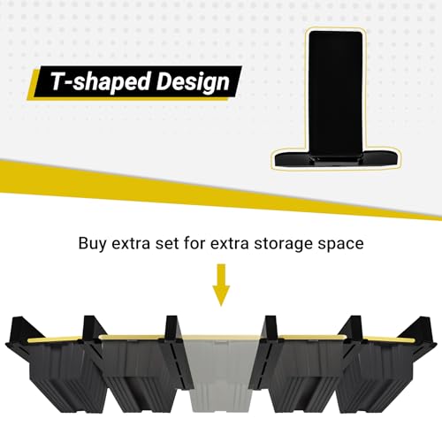 Eastrexon 6-bin Overhead Garage Storage Rack, Ceiling Storage Racks Heavy Duty, Powder Coated Tote Storage Rack for Garages, Sheds, Storerooms (7 PCS, for 6 Bins)