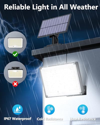 Gusicil Solar Lights Outdoor, Solar Motion Sensor Flood Lights 2Pack