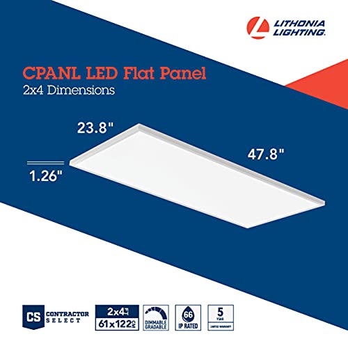 Lithonia Lighting CPANL 2x4 LED Flat Panel Light, 2 ft. by 4 ft. LED Light Panel, Ceiling Lighting Fixture, 4000 Lumens, 3500K/4000K/5000K Switchable CCT, Includes Direct Ceiling Mount Bracket, White