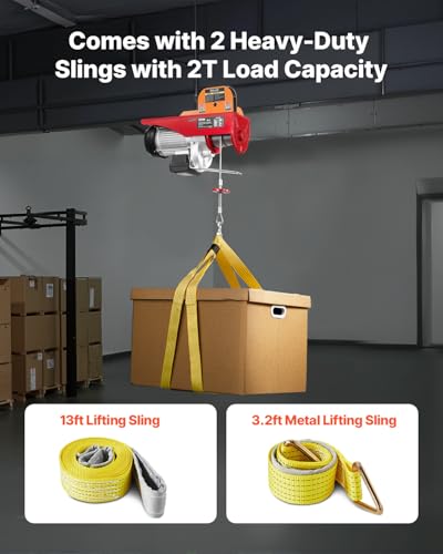 VEVOR 2200lbs Electric Hoist w/14ft Wired Remote Control, 110v Electric Hoist with 40ft Single Cable Lifting Height, for Garage Warehouse Factory Control for Garage, Shop, Hotel, Home