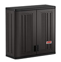 Suncast Commercial 4 Cubic Ft. Heavy-Duty Resin Wall Cabinet with Adjustable Metal-Reinforced Shelf, and Lockable Handles for Indoor and Outdoor Storage, Black, Made in the USA