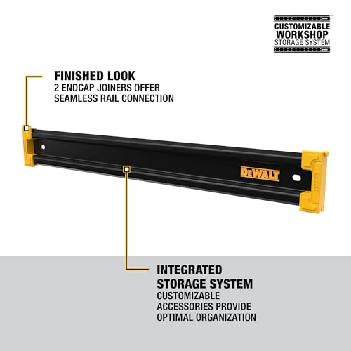 DEWALT Tool Organizer, Mount on Workbench, 20 Inch, Compact Metal Rail, DEWALT Workshop Storage System Compatible (DWST82827)