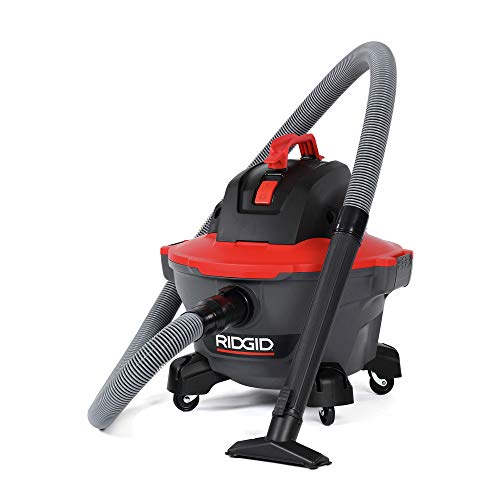 RIDGID 62698 RT0600 NXT 6-Gal. Wet Dry Shop Vacuum with Casters, 4.25 Peak HP Motor, and Pro Locking Hose, Dark Gray and Red