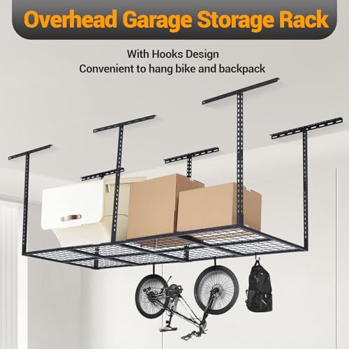 GarveeHome Garage Ceiling Storage Racks - Heavy Duty, 96'' * 36'', Adjustable Cold Rolled Steel Racks, 600 lb. Loading Weight Capacity