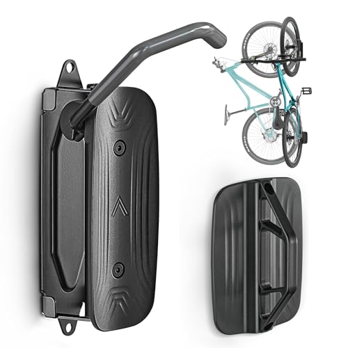 monTEK Swivel Bike Wall Mount – Garage Bike Hanger & Space-Saving Vertical Bike Rack for Garage & Apartment, Sturdy Bike Storage Hook Holds up to 66 lbs, Easy Installation & Scratch-Proof Design