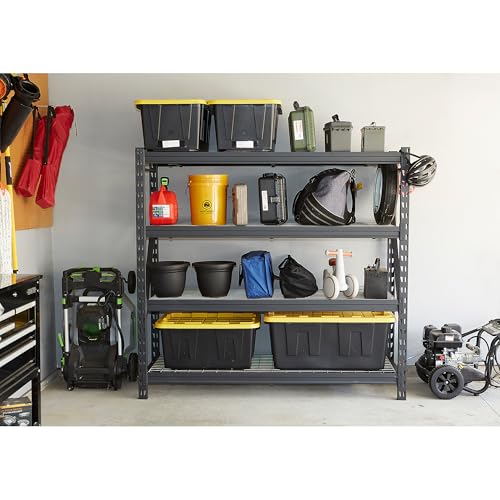Ironton 4-Tier Industrial Steel Shelving Unit, 8,000-Pound Load Capacity, Garage Storage Rack, 77" W x 24" D x 72" H