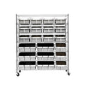 Seville Classics Heavy Duty NSF Bin Rack Solid Steel Wire Shelving Storage Unit, Patented Organizer for Garage, Warehouse, Office, Restaurant, Classroom, Kitchen, Gray, Includes 21 Bins