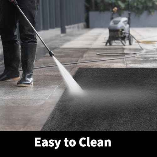 HOMBYS Extra Large Garage Floor Mat for Under Car,Floor Mats for Garage with Rubber Backing,Non Slip Garge Rug,Waterproof Backing Garage Carpet,Motorcycle Absorbent Oil Spill Mat,7'4"x8'4"