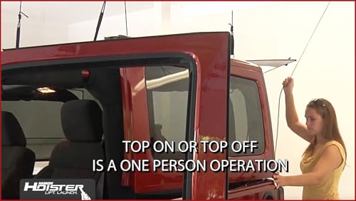 HARKEN - Truck Cap Overhead Garage Storage Hoist, Self-Leveling, Safe Anti-Drop System, Easy One-Person Operation, Smart Garage Organization - 7806