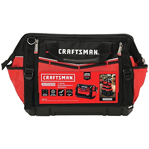 CRAFTSMAN VERSASTACK Zippered Tool Bag, 31 Pocket Organizer, Heavy Duty Tool Tote (CMST17622)