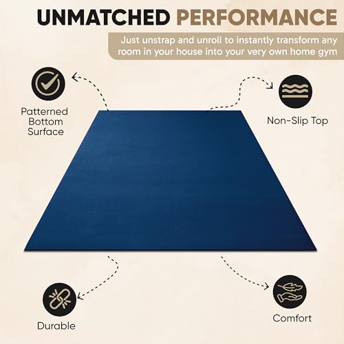 Gorilla Mats Large Exercise Mat – 7' x 5' x 1/4" – Ultra Durable Thick Workout Mat for Home Gym Flooring – Non-Slip, Flat, Fitness, Yoga & Weight Lifting Floor Mat – Shoe Friendly