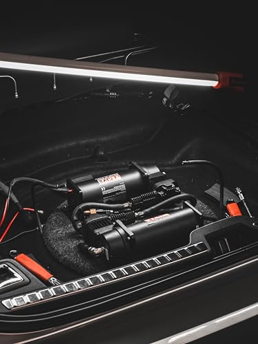 VIAIR 444C Dual Air Compressor for Air Suspension (2 Pack) 12V Continuous Duty Cycle Compressor for Air Tanks, Bags, Air Horns 200 PSI (Stealth Black)