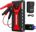 DBPOWER 5000A/80.66Wh Portable Car Jump Starter (UP to 8.0L Gas/6.5L Diesel Engines) 12V Auto Lithium-Ion Battery Booster with Smart Clamp Cables, Quick Charge, and LED, Storage Bag