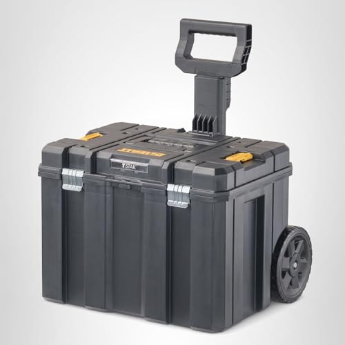 DEWALT Tool Box with Wheels Modular, Large Rolling Tool Box With Telescopic Handle, Portable Carrier Deep Stackable TSTAK Storage (DWST17820)