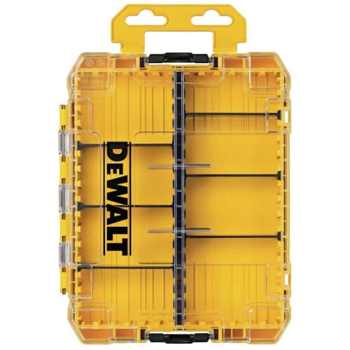 DEWALT Tool Box, Medium 8-Compartments Small Parts Organizer, Portable Tough Case Screw Organizer Toolbox with Customazible Dividers (DWAN2190)