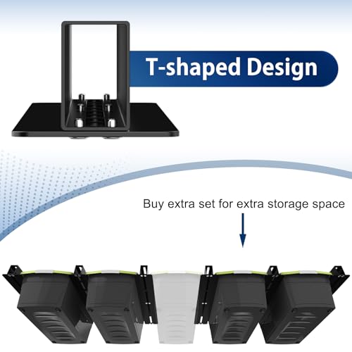 Yantuo Overhead Garage Storage Rack, Heavy Duty Ceiling Storage Rack, 17 Inch Adjustable Overhead Tote Storage Rail System, 6 Sets for 5 Bins