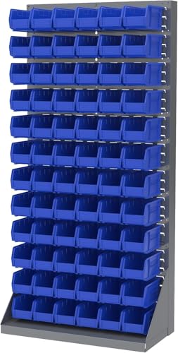 Akro-Mils 30230 AkroBins Plastic Storage Bins, Space-Saving Stackable Bins for Garage, Pantry, Craft Organization, 10.5 "L x 5.5 "W x 5"H, Blue, 12-Pack