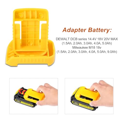 20pas Tool Holders and Battery Holder for Dewalt 20v Wall Mount Hanger Battery Drill Tool Storage Shelf for Milwaukee M18(Yellow)