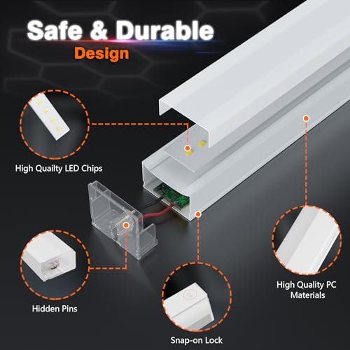 Litezone Hexagon Garage Lights : 3 Level Dimmable 322W Tube 11 Grids Hexagon LED Lights - Easy Install 6500K Super Bright Hex Lights for Garage, Home Gym, Shop, Workshop, Basement, Studio