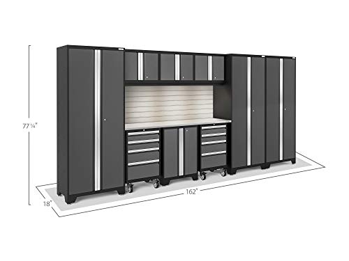 NewAge Products Inc. Bold Garage Cabinets, Include Lights/Include Backsplash, Gray, 56032