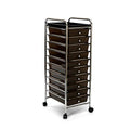 Seville Classics 10-Drawer Multipurpose Mobile Rolling Utility Storage Organizer with Tray Cart, Black