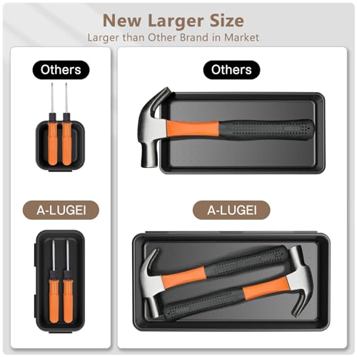 【More Larger Size】A-LUGEI【69 PCS-5 Size】 Tool Box Organizer Tray Divider Set【Black】 Desk Drawer Organizer Bin, Socket Organization and Storage Toolbox for Rolling Tool Chest Cart WorkBench Part Widget