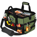 UUP Heavy Duty Tool Bag 15-Inch, 16-Pocket Portable Empty Tool Box Organizer, Big Storage Toolbox Organization, Soft Handle Large Zipper Carrying Toolbag, Father Day Gifts for Him Dad Men, Green