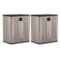 Suncast 2 Pack 9 Cu. Ft. Base Storage Cabinet, Resin Garage Organizer, Platinum Metallic/Slate