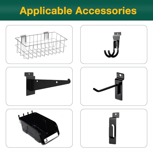 Yuzzy Slat Wall Paneling 4 x 8ft, Garage Slatwall Panel Wall Storage Systems, Heavy Duty PVC Garage Wall Organization (Black)