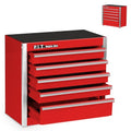 P.I.T. Mini Tool Box 8.6"W X 4.6"D, Portable 5-Drawer Micro Steel Stackable Toolbox with Liner, Red Cute Tool Case for Small Tools Parts Storage, Home DIY