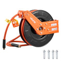 VEVOR Retractable Air Hose Reel, 1/2 Inch x 65 FT Rubber Air Hose Max 300PSI, Auto Rewind Air-Compressor Hoses Reel with 5 ft Lead in, Ceiling/Wall Mount for Garage Workshops