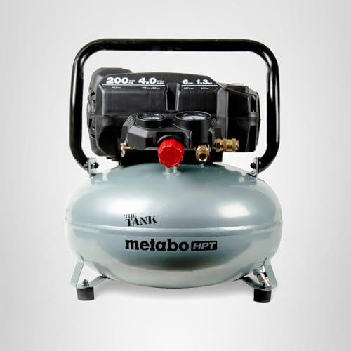 Metabo HPT Air Compressor, THE TANK, Portable Pancake Air Compressor 200 PSI, 6 Gallon Tank, Versatile for Use with Framing, Siding, Finish, Brad or Roofing Nailers, EC914S